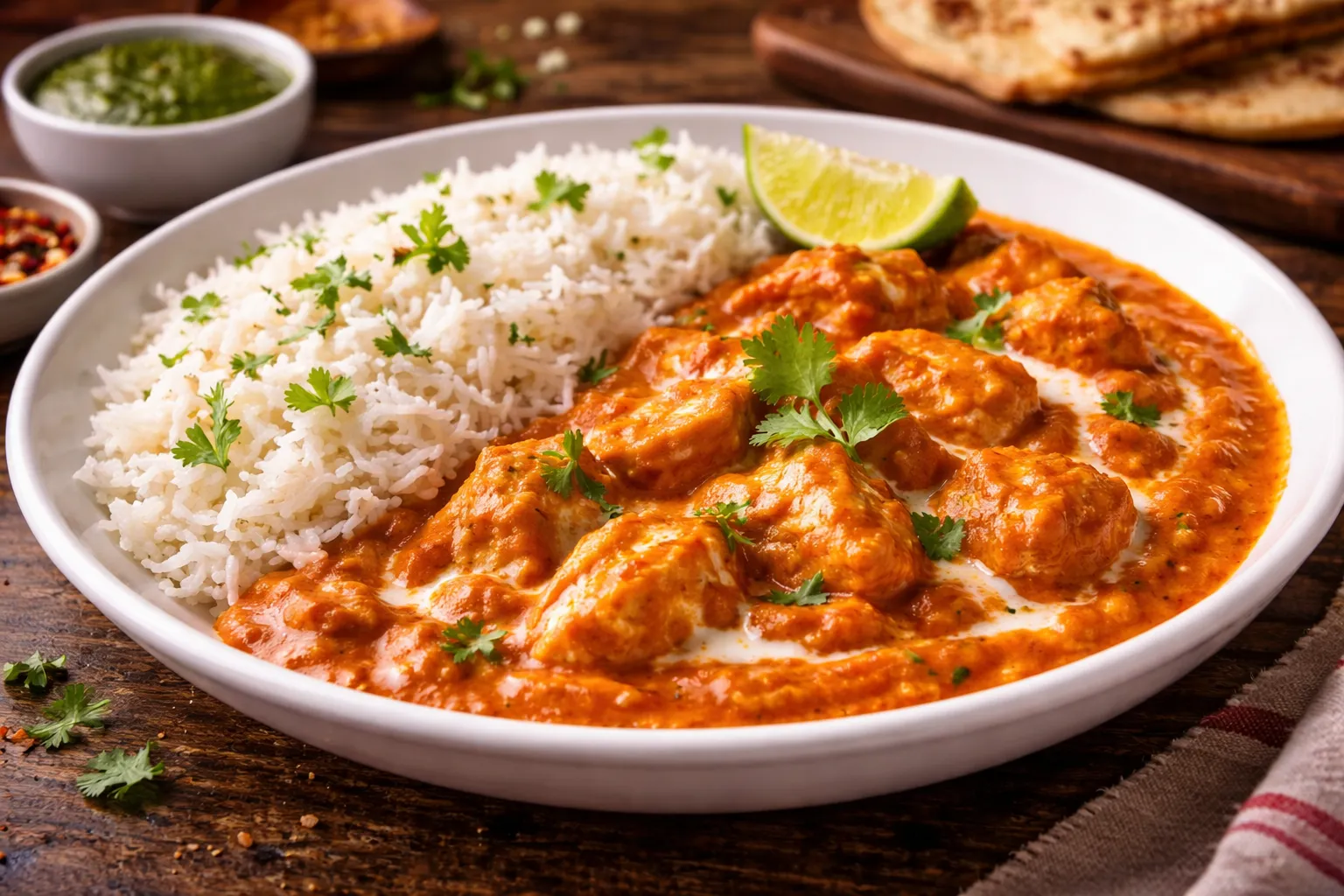 Butter Chicken and Rice at Punjab Food Corner - Best butter chicken in Winnipeg